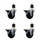 Service Caster 3.5'' Soft Rubber Swivel 1-7/8'' Expanding Stem Caster Set with Brake, 4PK SCC-EX20S3514-SRS-PLB-178-4 - alternate 1